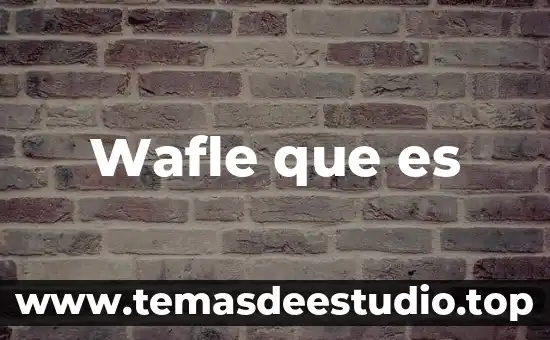 Wafle que es