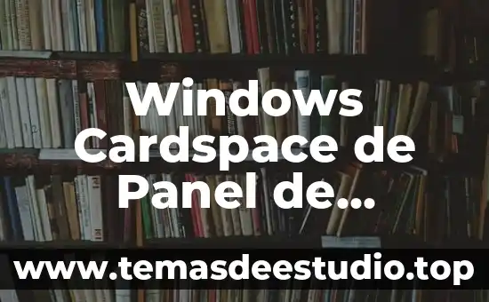 Que es plan control limitrofes 4 Windows Cardspace de Panel de Control que es