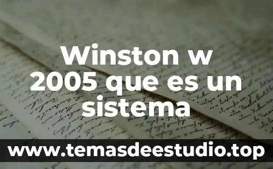 Winston w 2005 que es un sistema
